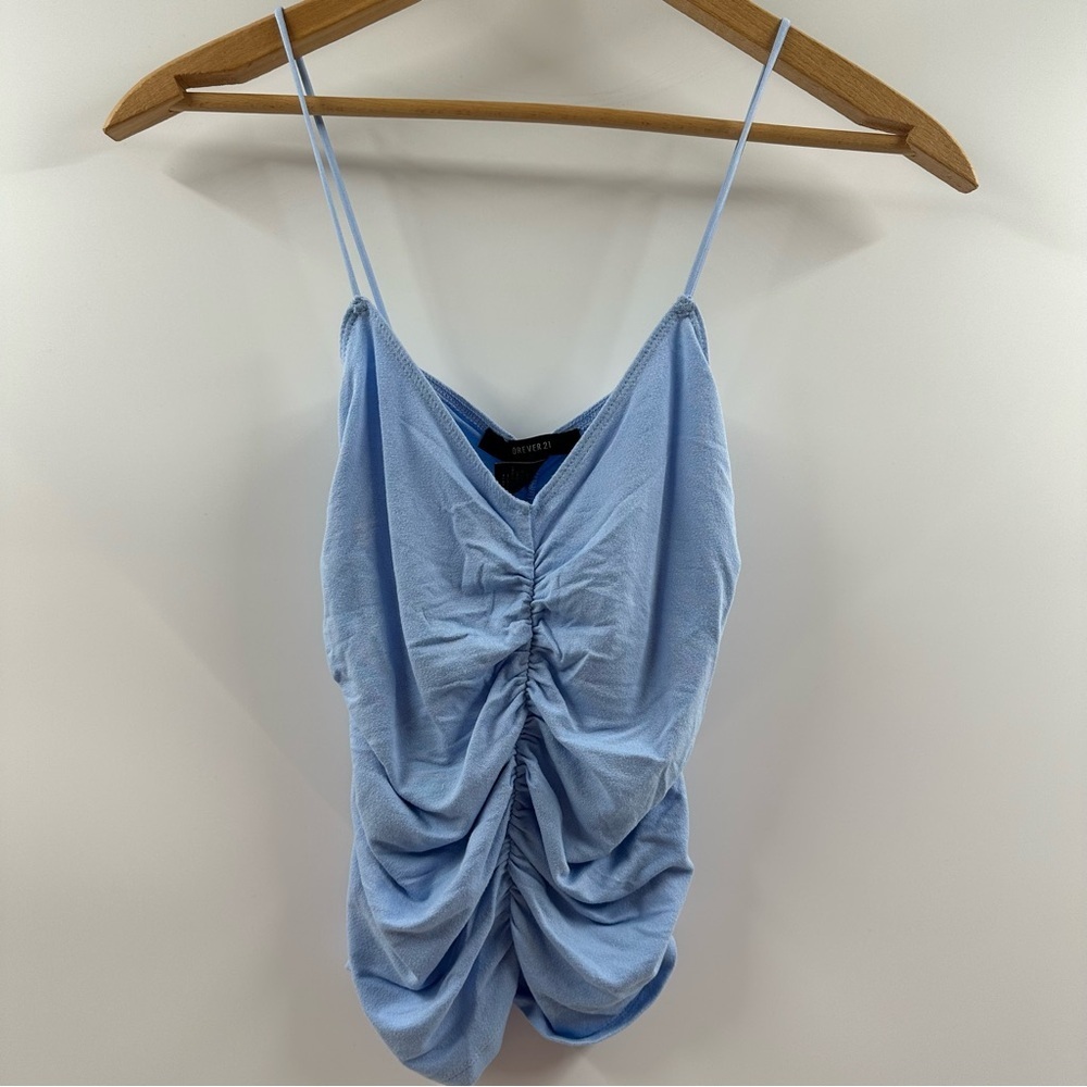 Forever 21 Light Blue Scrunched Front Tank – Size Medium